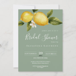 Simple Italia Lemon Calligraphy Brautparty Einladung