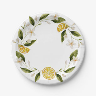 Simple Italia Lemon Wreath Brautparty Pappteller