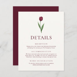 Simple Ivory Minimalist Tulip Wedding Details Begleitkarte