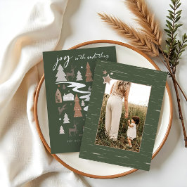 Simple Joodland Woodland Animals & Cosy Village Fo Feiertagskarte