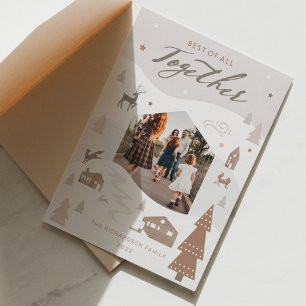 Simple Joodland Woodland Animals & Cosy Village Fo Feiertagskarte