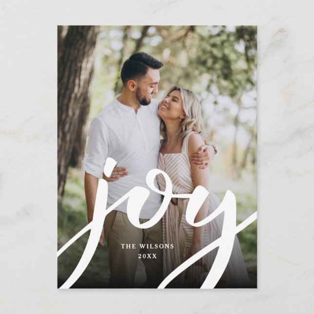 Simple Joy Christmas Foto Postkarte (Vorderseite)