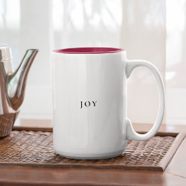 Simple Joy Modern Minimal Typografie Weihnachten Zweifarbige Tasse