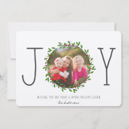 Simple Joy Wreath Kraft Paper Christmas Foto Feiertagskarte