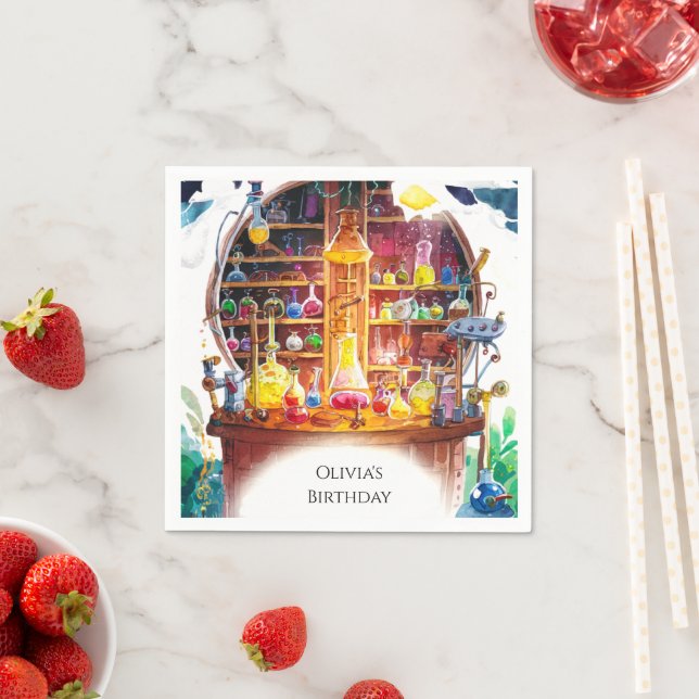 Simple Kids' Magic Scientist zum Geburtstag Serviette (Beispiel)