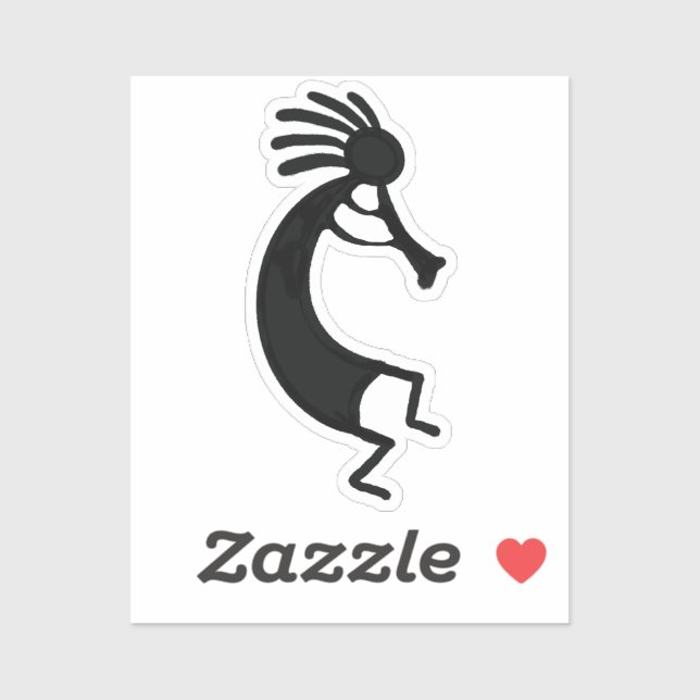 Simple Kokopelli drawing in black Aufkleber (Blatt)