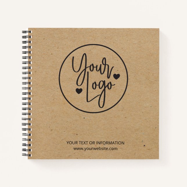 Simple Kraft Business Logo Corporate Company Notizbuch (Vorderseite)