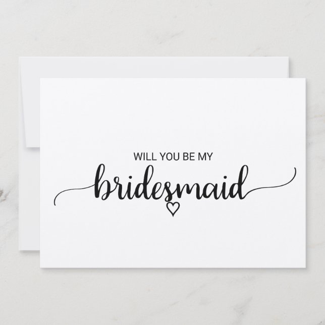 Simple Kraft Calligraphy Bridesmaid Einladung (Vorderseite)