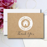 Simple Kraft Paper Custom Business Logo Message Dankeskarte<br><div class="desc">Upload your logo, add a message and website address, and easily create your business logo thank you card. Click CUSTOMIZE to change the text color. You can TRANSFER this DESIGN on other Zazzle products and adjust it to fit most of the Zazzle items. You can also click the CUSTOMIZE button...</div>