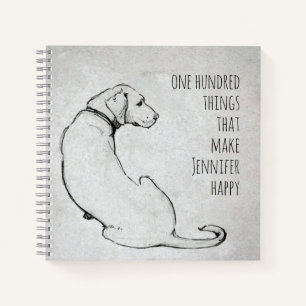 Simple Labrador Hund Art Dankesblatt Notizbuch