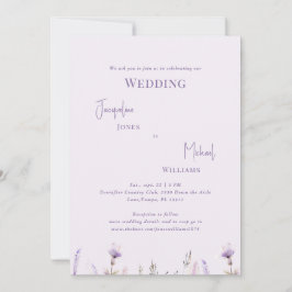 Simple Lavender Floral Wedding Einladung