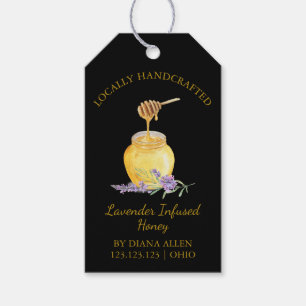 Simple Lavender Infused Honey Hang Tag l Black Geschenkanhänger