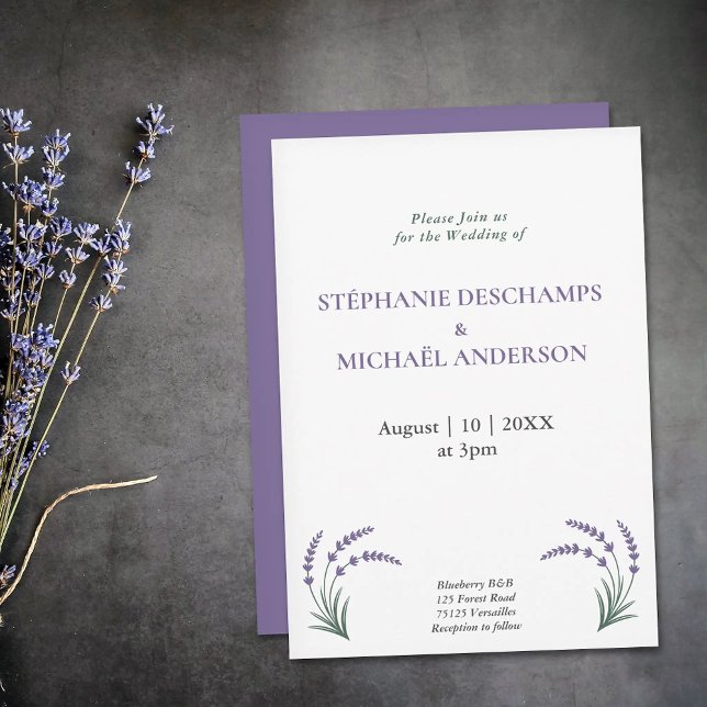 Simple Lavender Wedding Einladung (Simple Lavender Wedding Invitation)