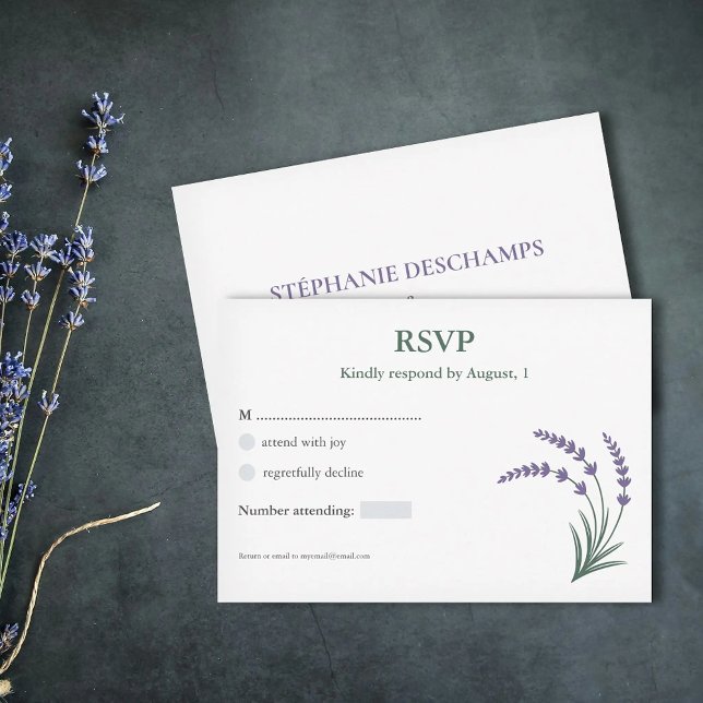 Simple Lavender Wedding RSVP Card Karte (Simple Lavender Wedding RSVP Card)