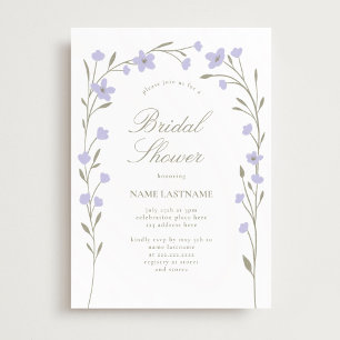 Simple Lavender Wildblume Brautparty Einladung