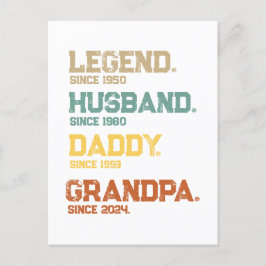 Simple Legende Husband Daddy Grandpa Custom Feiertagspostkarte