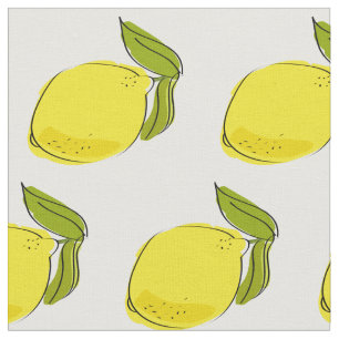 Simple Lemon Pattern White Stoff