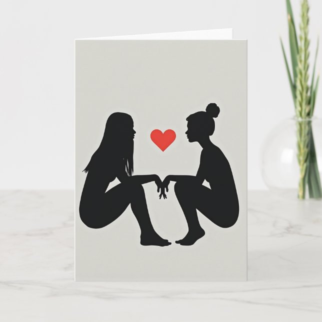 Simple Lesbian Love Card Karte (Vorderseite)