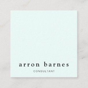 Simple Light Aqua Modernes, Berufliches Minimalist Quadratische Visitenkarte