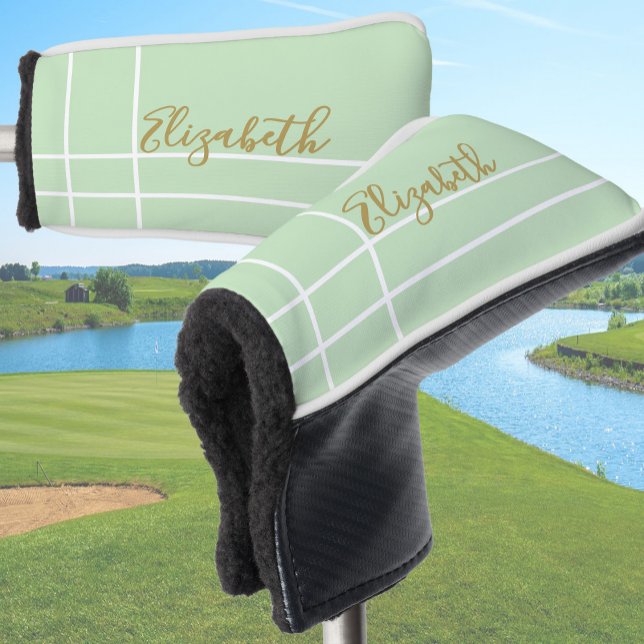 Simple light green minimalist custom name ladies  golf headcover (Von Creator hochgeladen)