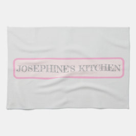 Simple Light Grey Personalized Modern Chic Pink Geschirrtuch
