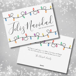 Simple Lights Feliz Navidad Weihnachtskarte Feiertagskarte