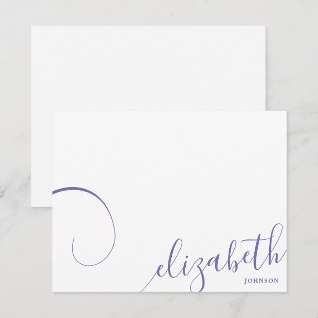 Simple Lilac Romantische Kalligrafie Mitteilungskarte (Vorne/Hinten)