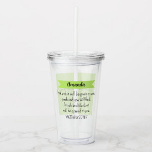 Simple Lime Green Frage Gottsbibel Verse Christlic Acryltrinkbecher