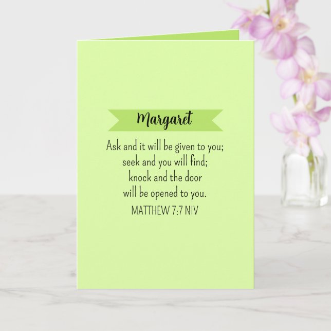 Simple Lime Green Frage Gottsbibel Verse Christlic Karte (Orchidee)