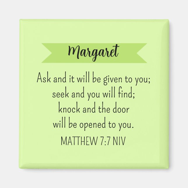 Simple Lime Green Frage Gottsbibel Verse Christlic Magnet (Vorne)