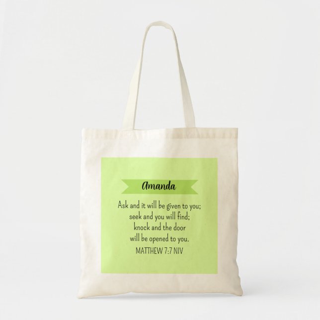 Simple Lime Green Frage Gottsbibel Verse Christlic Tragetasche (Vorne)