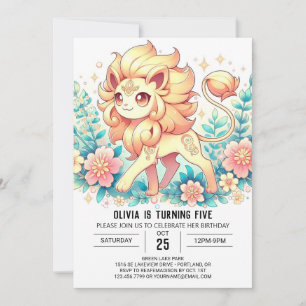 Simple Lion Digital Geburtstag Einladung