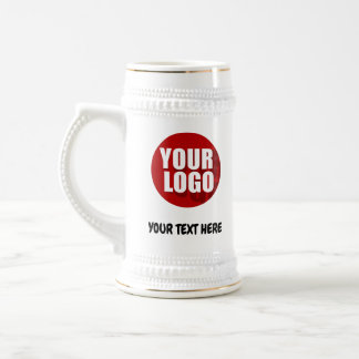 Simple Logo and Text Business Beer Stein Custom Bierglas