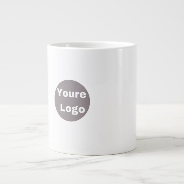 Simple Logo and Text Business  personallze Jumbo-Tasse (Vorderseite)
