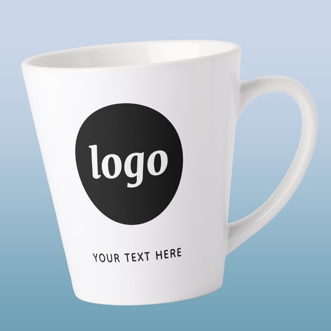 Simple Logo and Text Business Promotional Milchtasse (Simple logo with custom text business branding promotional latte coffee mug)