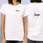 Simple Logo Crest and Back Promotional Business T-Shirt<br><div class="desc">Simple logo crest and back print promotional business t-shirt.  Replace the logo with your own to customize.  Wear them yourself,  give them to your staff,  employees and co-workers,  sell them to customers and clients or give them away as promotional merchandise to inspire customer loyalty.</div>
