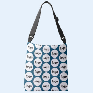 Simple Logo Pattern Business Teal Green Tragetaschen Mit Langen Trägern