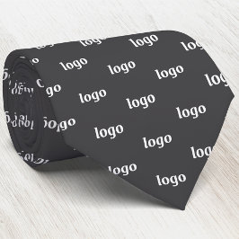 Simple Logo Pattern Dark Charcoal Gray Business Krawatte
