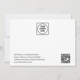Simple Logo QR Code Business Note Card Mitteilungskarte