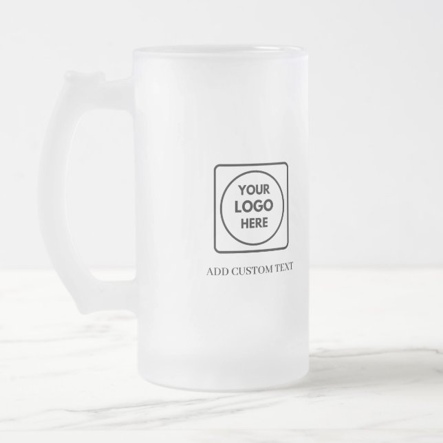 Simple Logo Text Frosted Business Promo mug Mattglas Bierglas (Links)