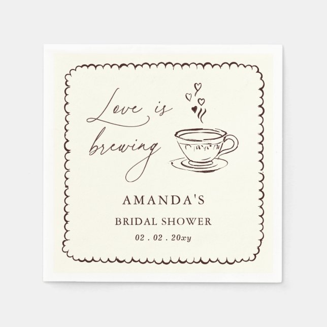 Simple Love is Brewing Coffee Bridal Shower  Serviette (Vorderseite)