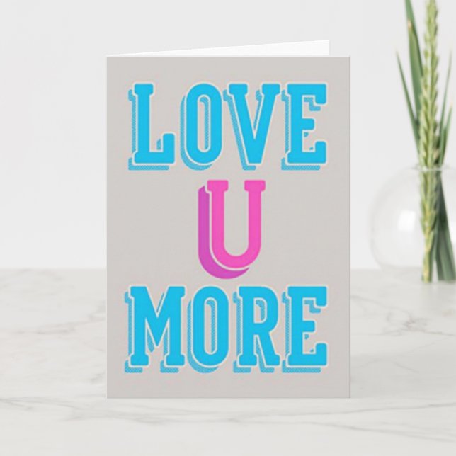 Simple Love U More Card Karte (Vorderseite)
