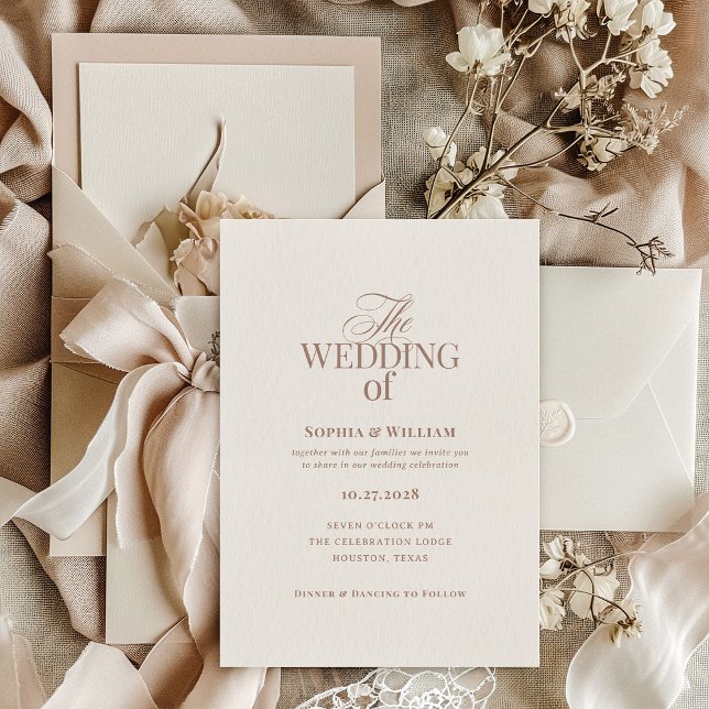 Simple Luxe Ivory and Taupe | Neutral Wedding Einladung (Von Creator hochgeladen)