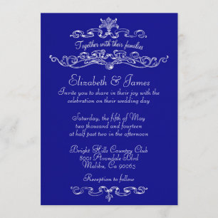 Simple Luxury Royal Blue Wedding Einladungen