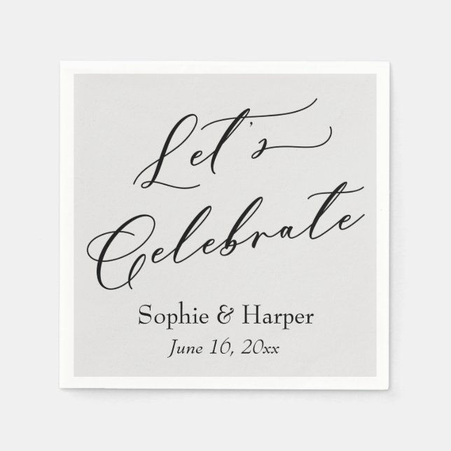 Simple Luxury Script Schriftart Let's Celebrate Gr Serviette (Vorderseite)