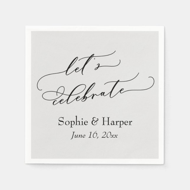 Simple Luxury Script Schriftart Let's Celebrate Gr Serviette (Vorderseite)