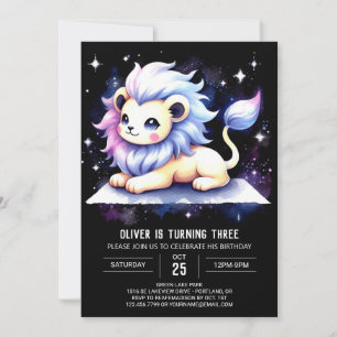 Simple Magic Lion Birthday Einladung