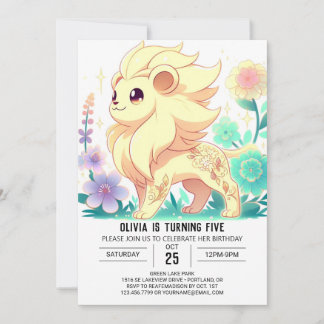 Simple Magic Lion Digital Geburtstag Einladung