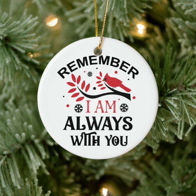 Simple Memorial Red Kardinal Christmas Keramik Ornament (Baum)