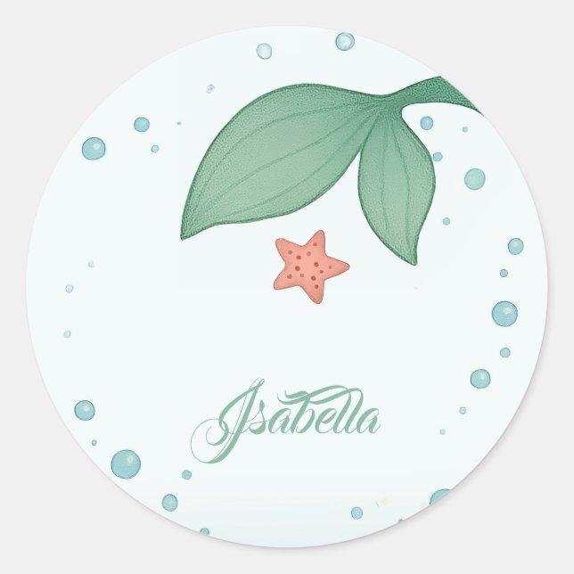 Simple mermaid's tail runder aufkleber (Vorderseite)